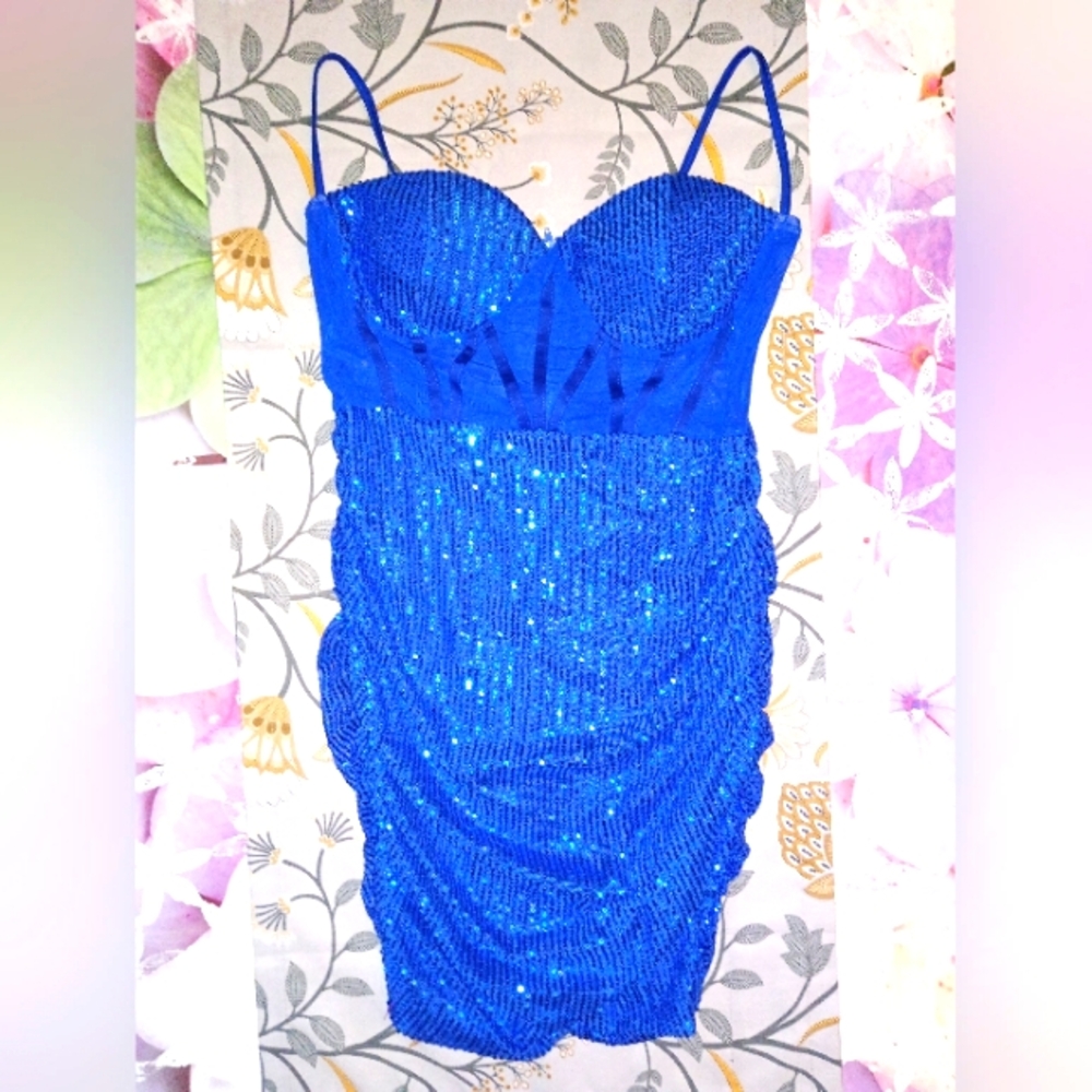 Sparkle Blue Sequin Dress